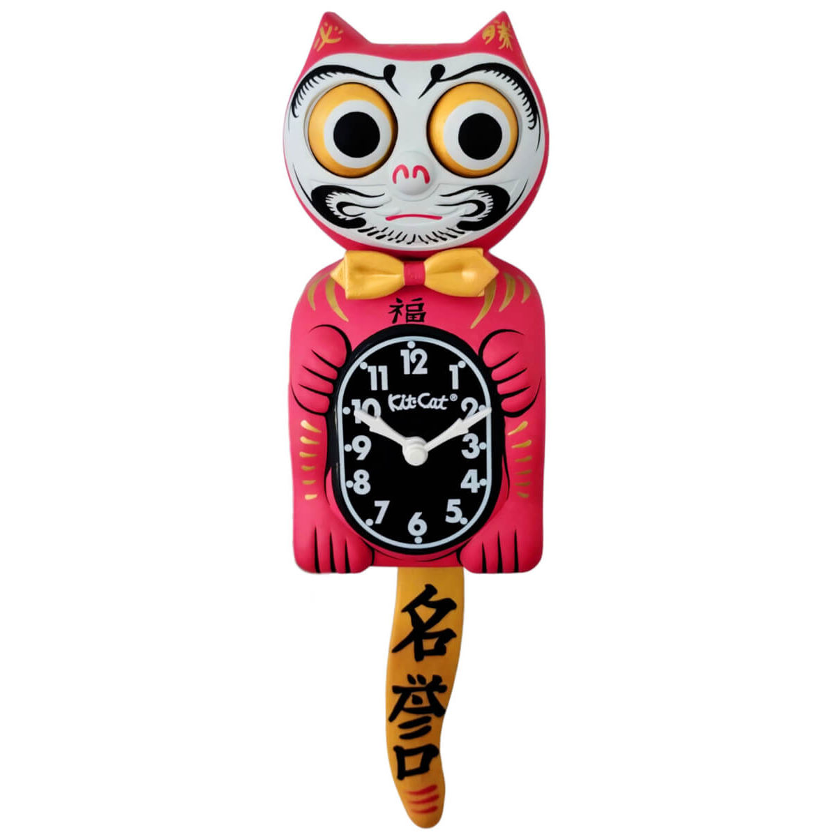Red Daruma Kit Cat Clock