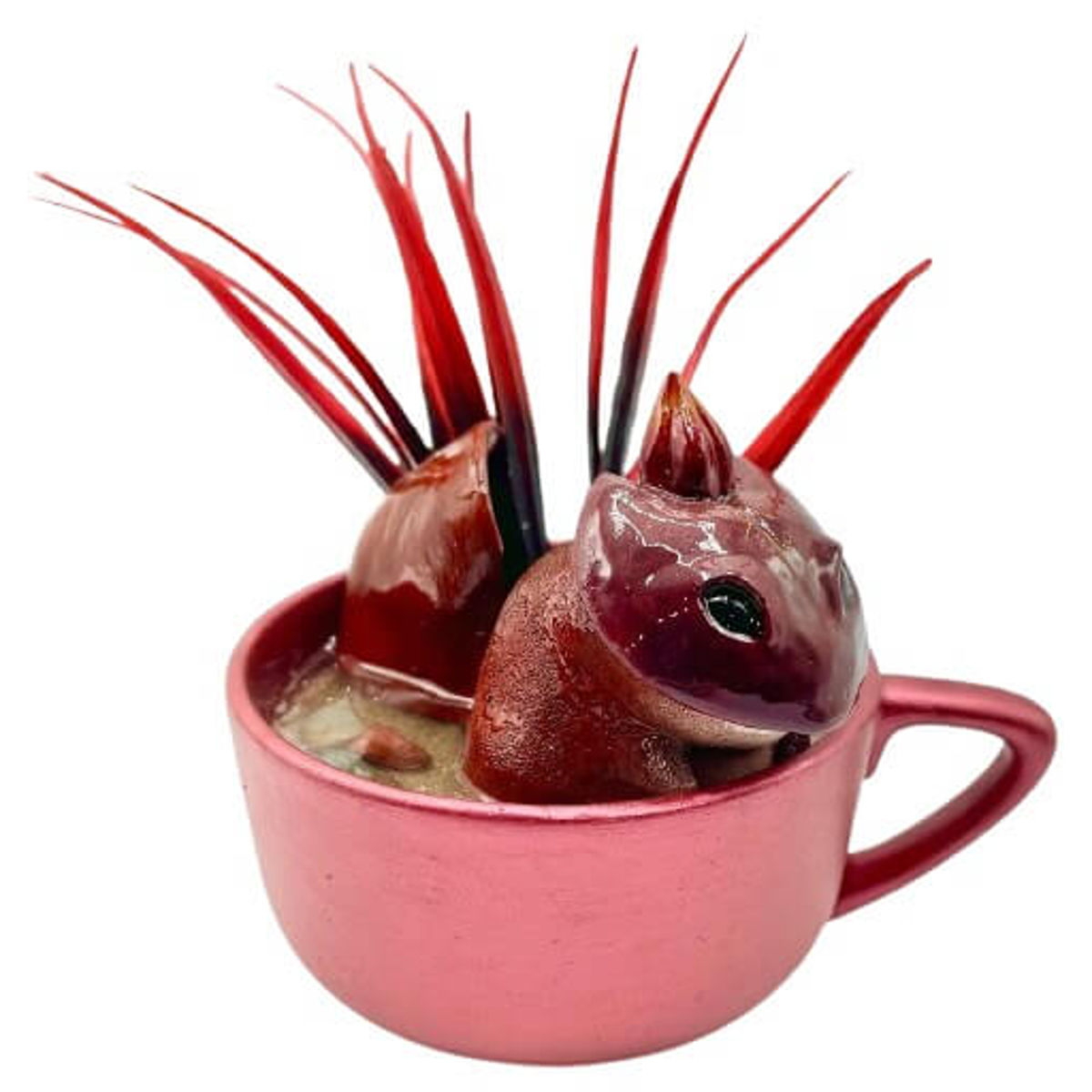 Red Iredescent Pondling : Dishware Terrarium