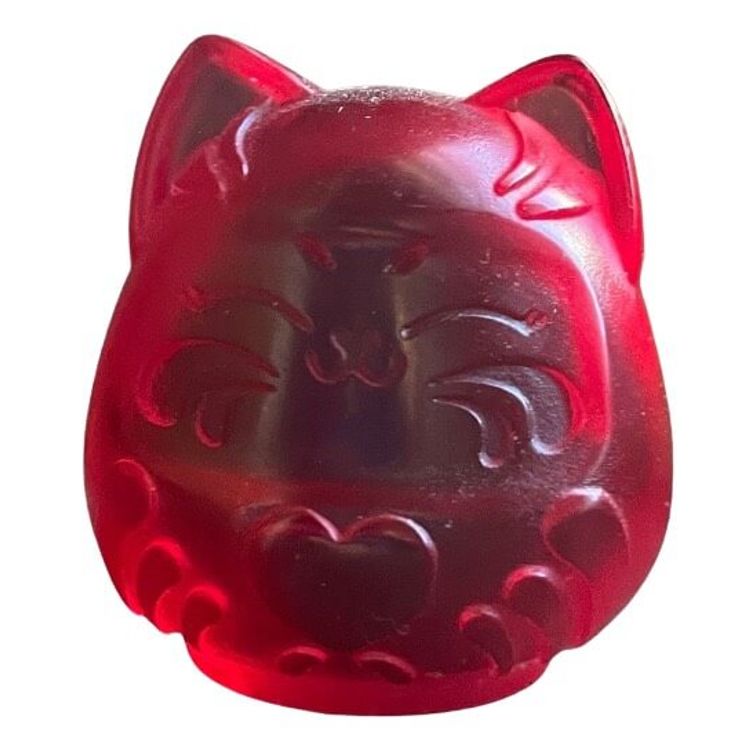 Red Translucent Mini Daruma by Jenny Cherry