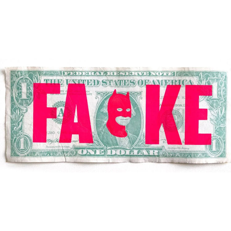 Rich Enough to be Batman - "FAKE" Dollar Note by Heath Kane