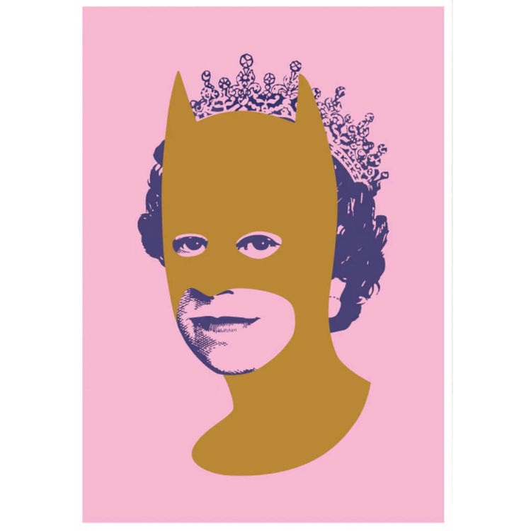 Rich Enough to be Batman - Gold, Blue and Pink by Heath Kane