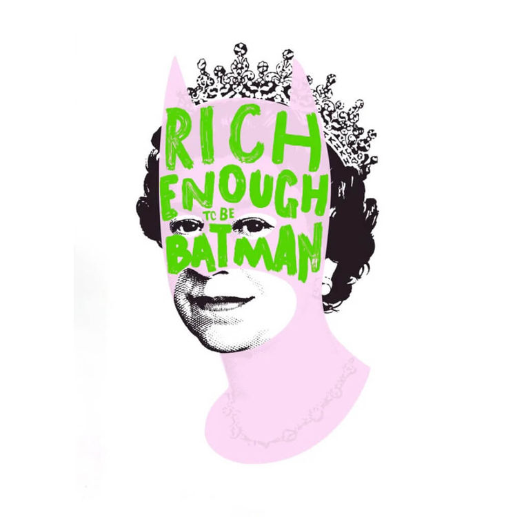Rich Enough to be Batman - Pink and Dark Purple by Heath Kane