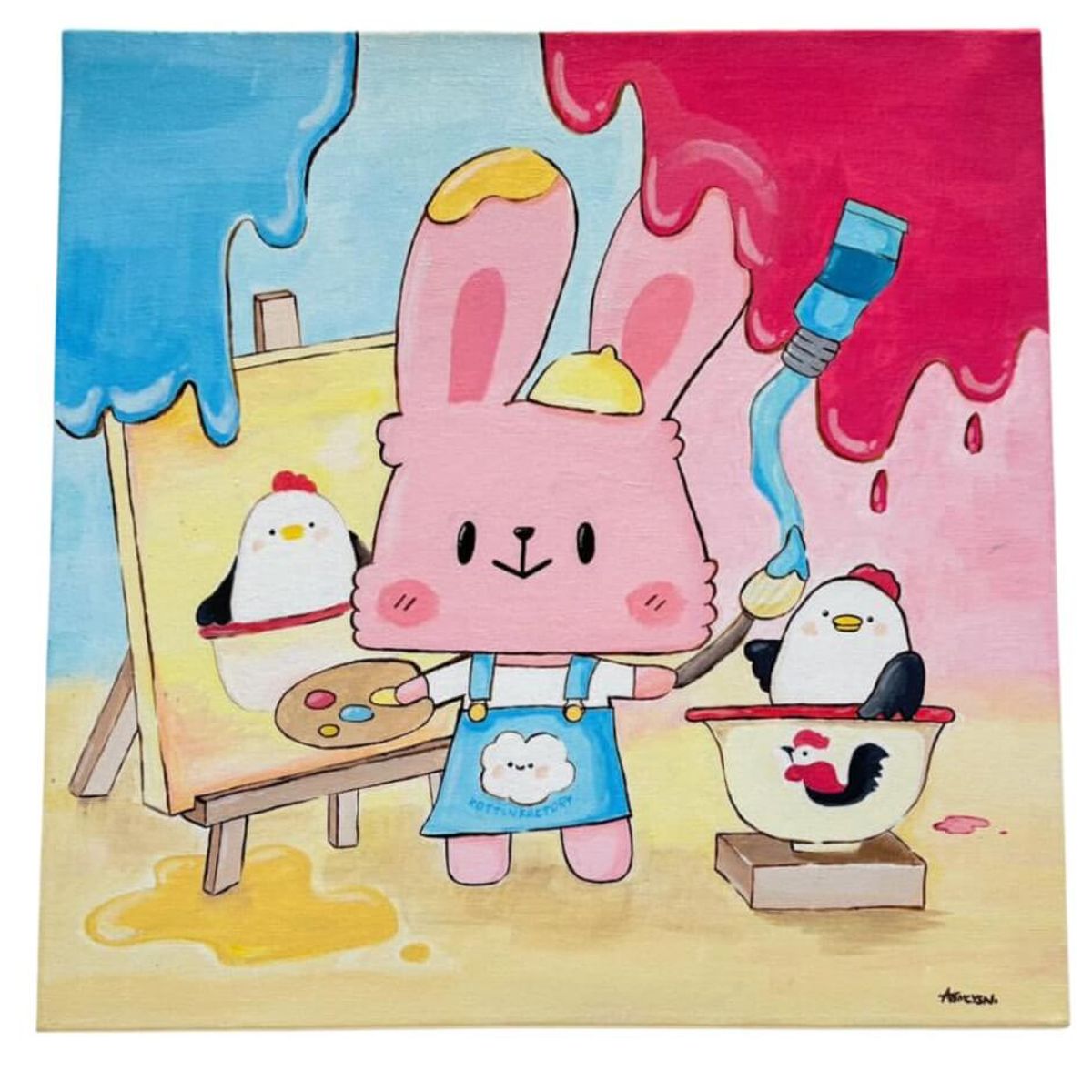 Robin Is Painting A Chicken Brand Bowl