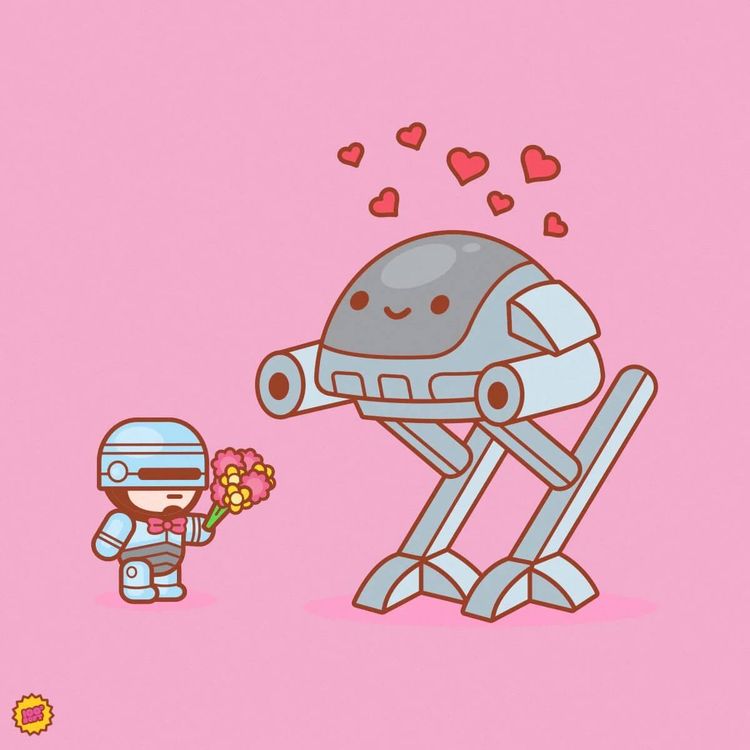 Robocop in Love Mini Print by 100% Soft