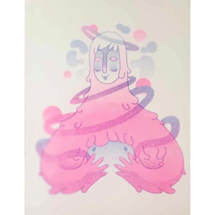 Rowdie Riso Print with Sticker Pack by Venetta Butcher