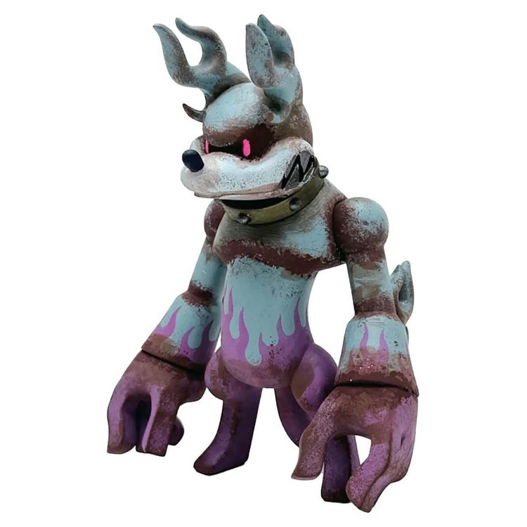 Rust Anubis Hound Flames of Purple and Sky Blue by Touma
