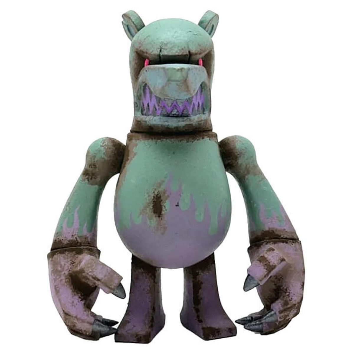 Rust Knucklebear Flames of Green and Pink