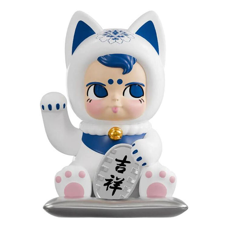 Sam Sam Fortune Cat 2.0 (White Blue) by Kenny Wong