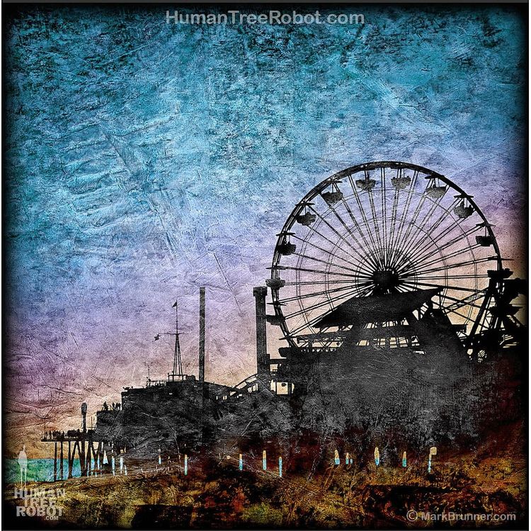 Santa Monica Pier, Blue by HumanTreeRobot