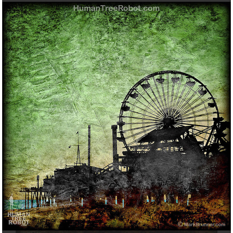 Santa Monica Pier, Green by HumanTreeRobot
