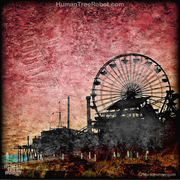 Santa Monica Pier, Red by HumanTreeRobot