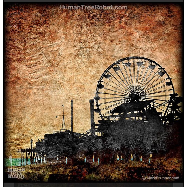 Santa Monica Pier, Yellow by HumanTreeRobot