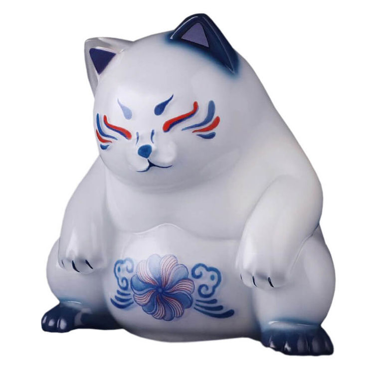 Shou Cai Miao Underglaze Blue & Red by Luyao Designs