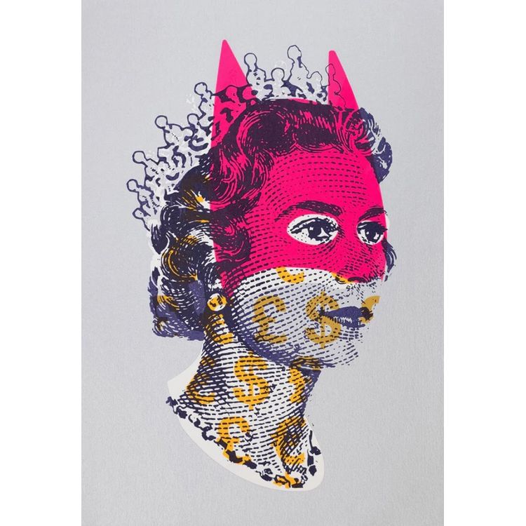 Silver Lizzie Currency Pink and Gold - A4 by Heath Kane