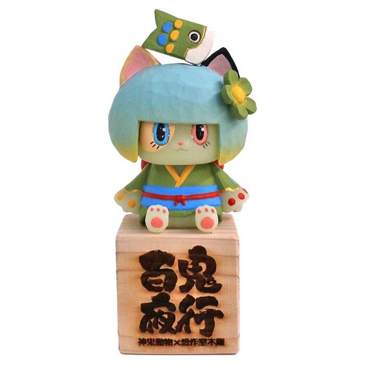 Sitting Boy Zashiki Warishi Children's Day Green by GGanimal