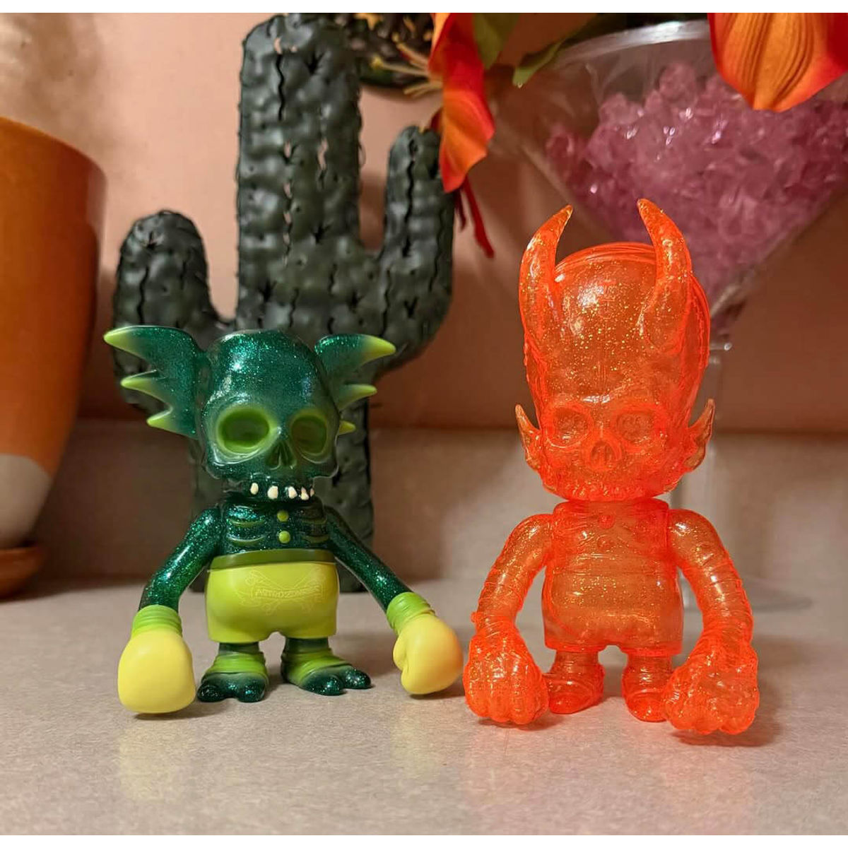 SkullHevi Clear Orange Glitter