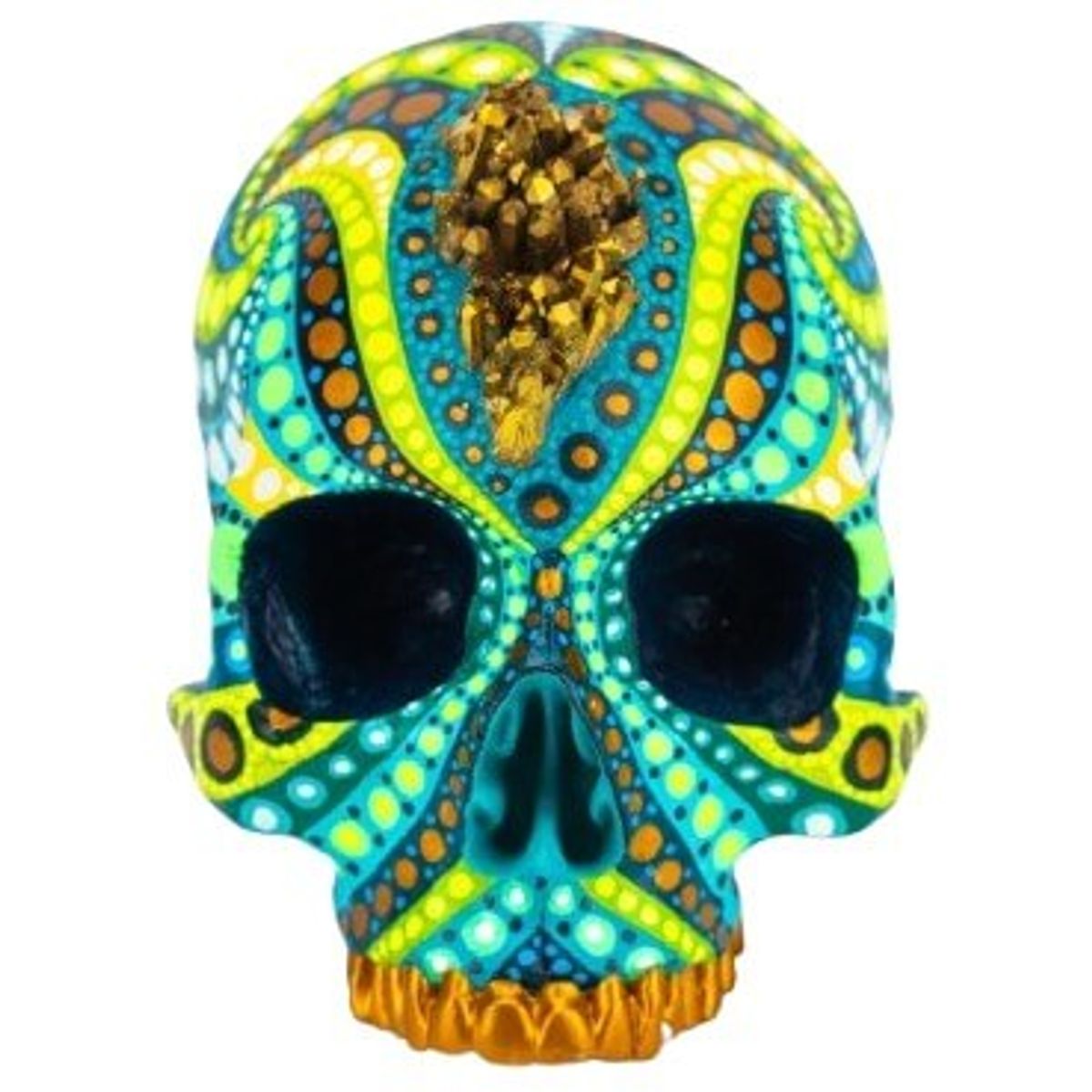 Skull with Gold Crystal
