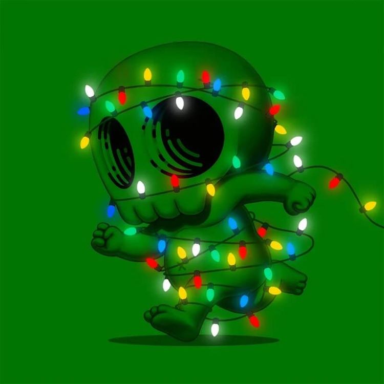 Skully III (X-Mas Lights) by Mike Mitchell