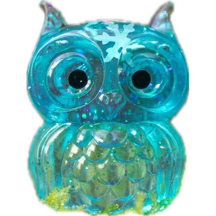 Snow Flake Blue Cosmic Owl by Miss Muju
