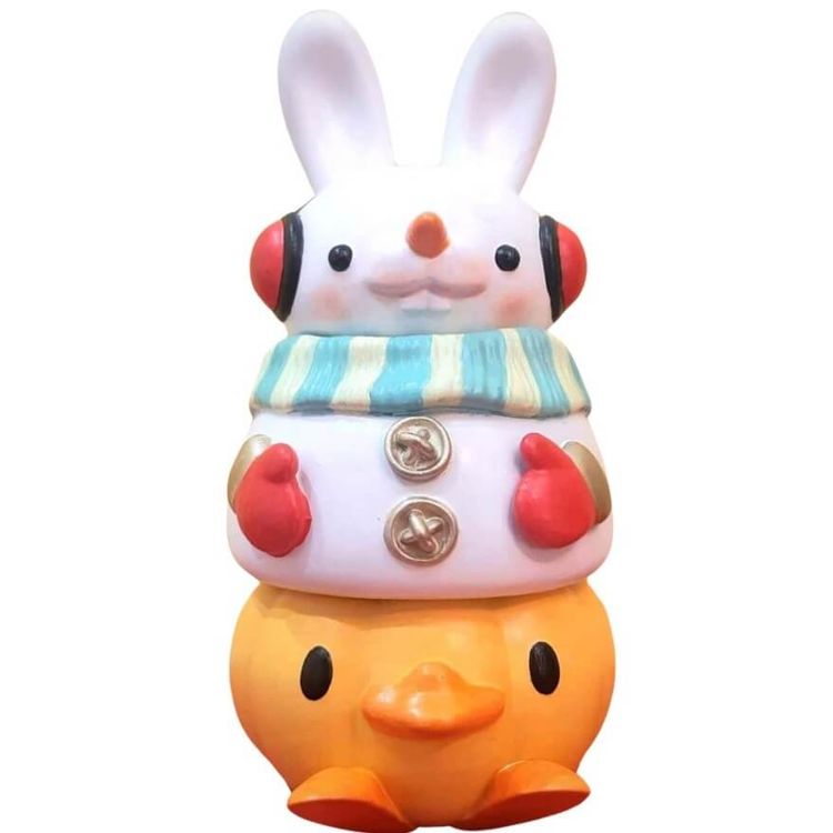 Snow Rabbit Ducky Pumpkin by Mossyjanny