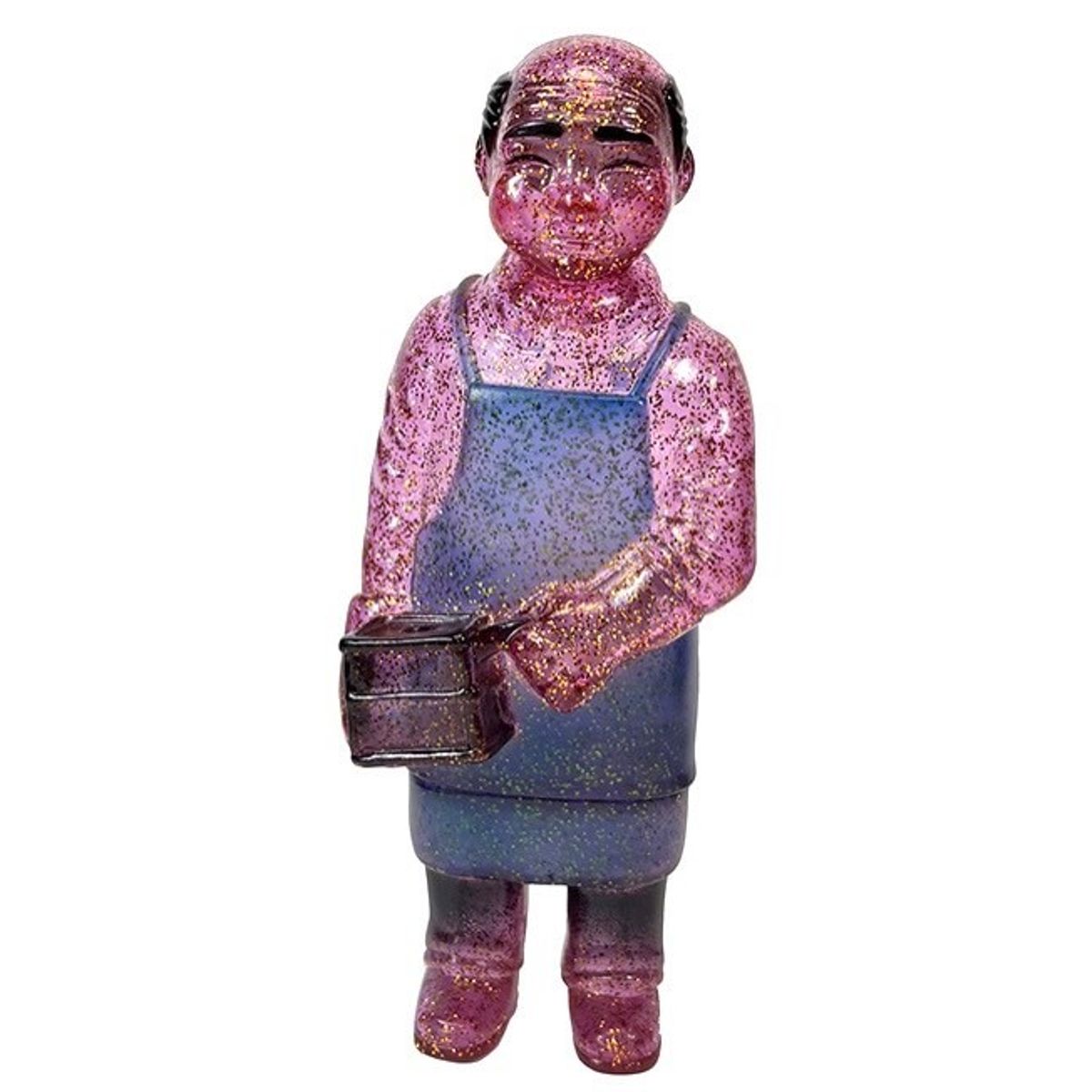 Sofubi-man Clear Purple Gold Glitter