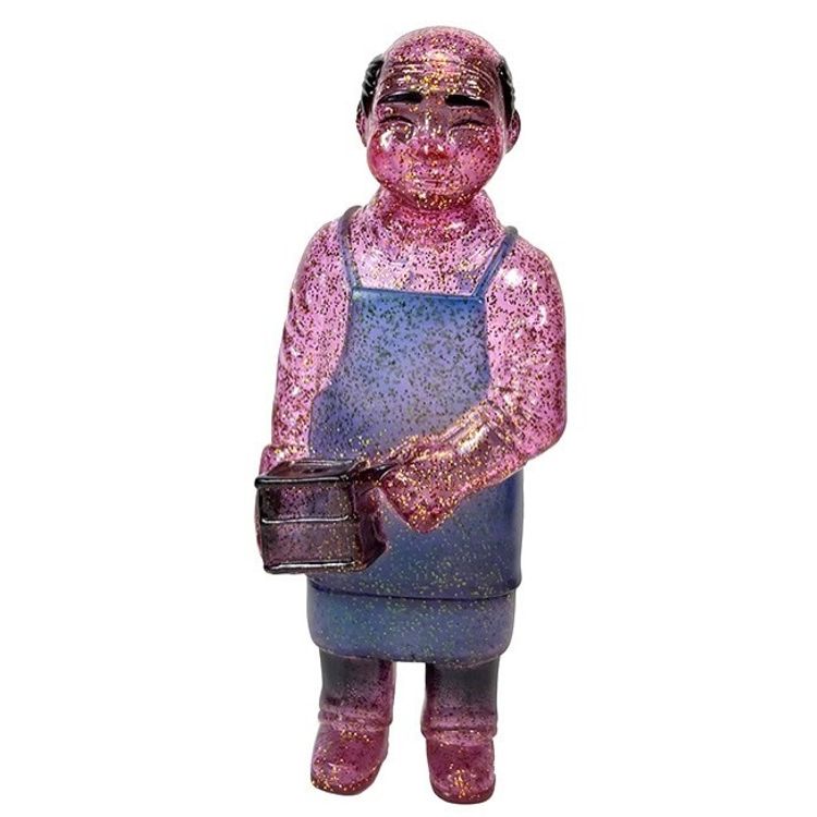 Sofubi-man Clear Purple Gold Glitter by Mark Nagata