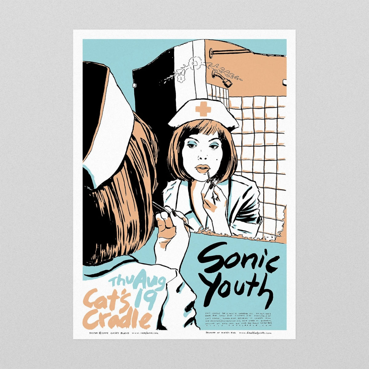 Sonic Youth Poster, Cat's Cradle, Carrboro NC, 2004