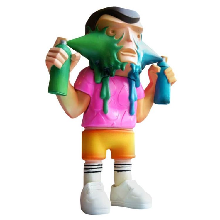Sprayed Green Blue (Orange Pants) by Emergency Toys