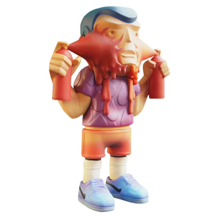 Sprayed Red Blue Sneakers by Emergency Toys