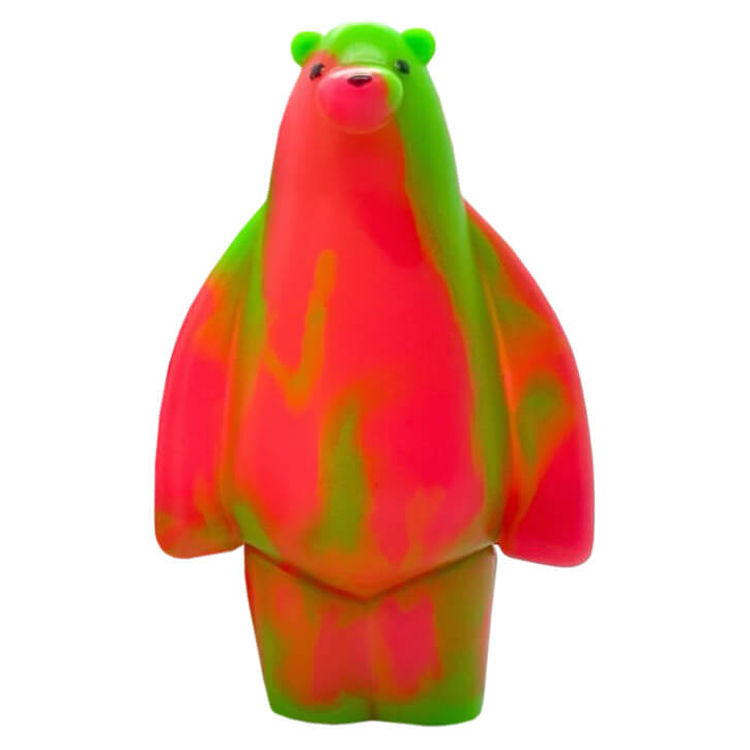 Standing Red & Green Marbled Bearly by Bearly Available