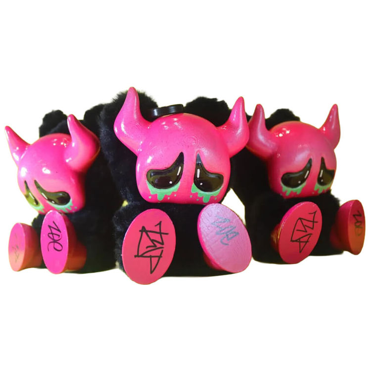 Stuffed Sad Cartoon Pink by TJP