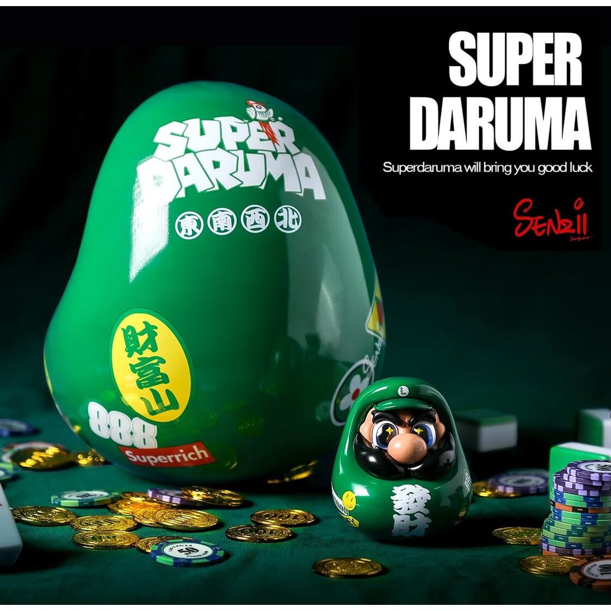 SuperDaruma Get Rich Green Plus Size
