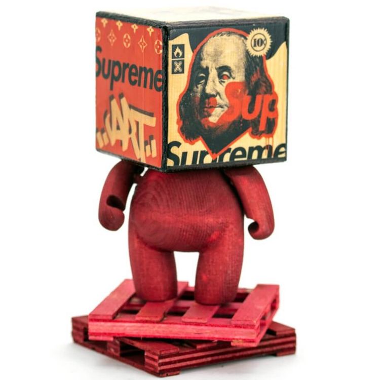 Supreme Art, The Box Logo. Fochisel Wooden Toy by Peter Van Flores