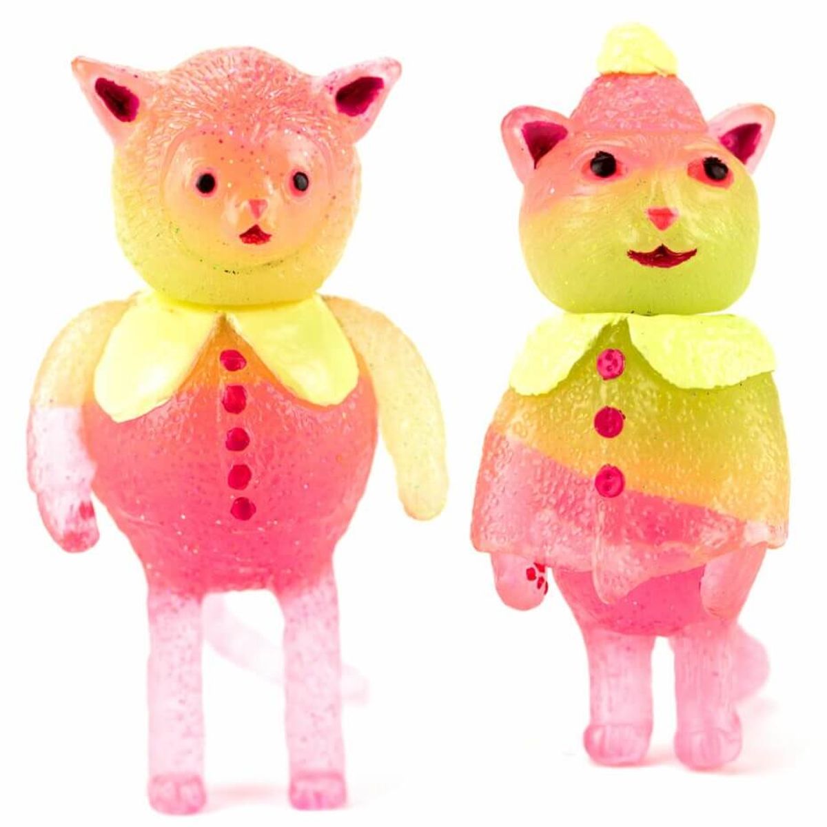 Sweater Cat and Poncho Cat – GID Yellow and Pink (set)