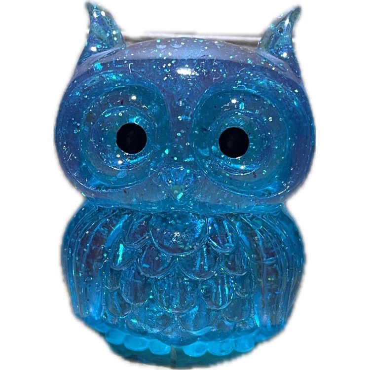 Teal Crystal Cosmic Owl  by Miss Muju