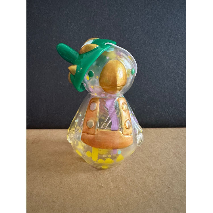 Tengart Tengu Clear Windchime style with Green Mask by Tengu Art