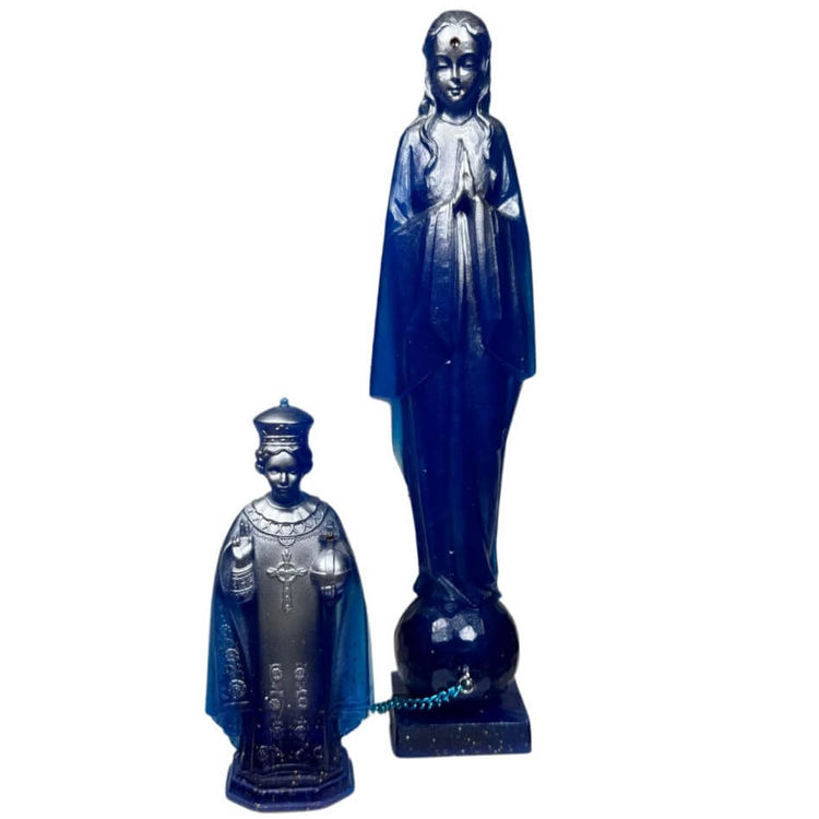 The Infant and The Mother: Glow in the dark blue by Zimot