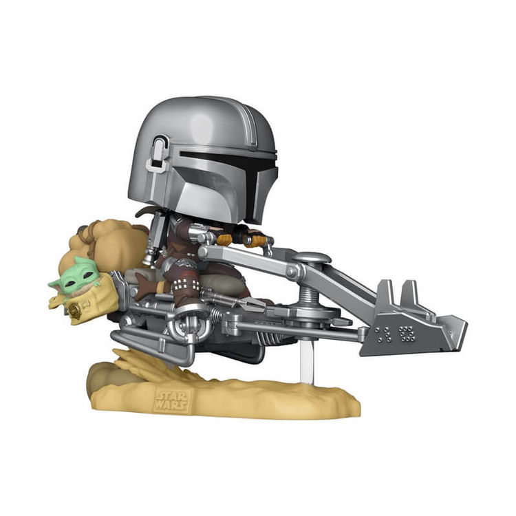 The Mandalorian on Speeder (with Grogu) by Disney