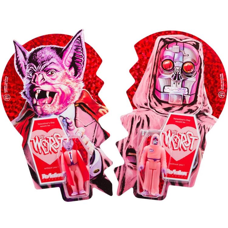 The Worst - Valentines Day 2pk.  Batula & Robot Reaper (Pink GID) by Super7