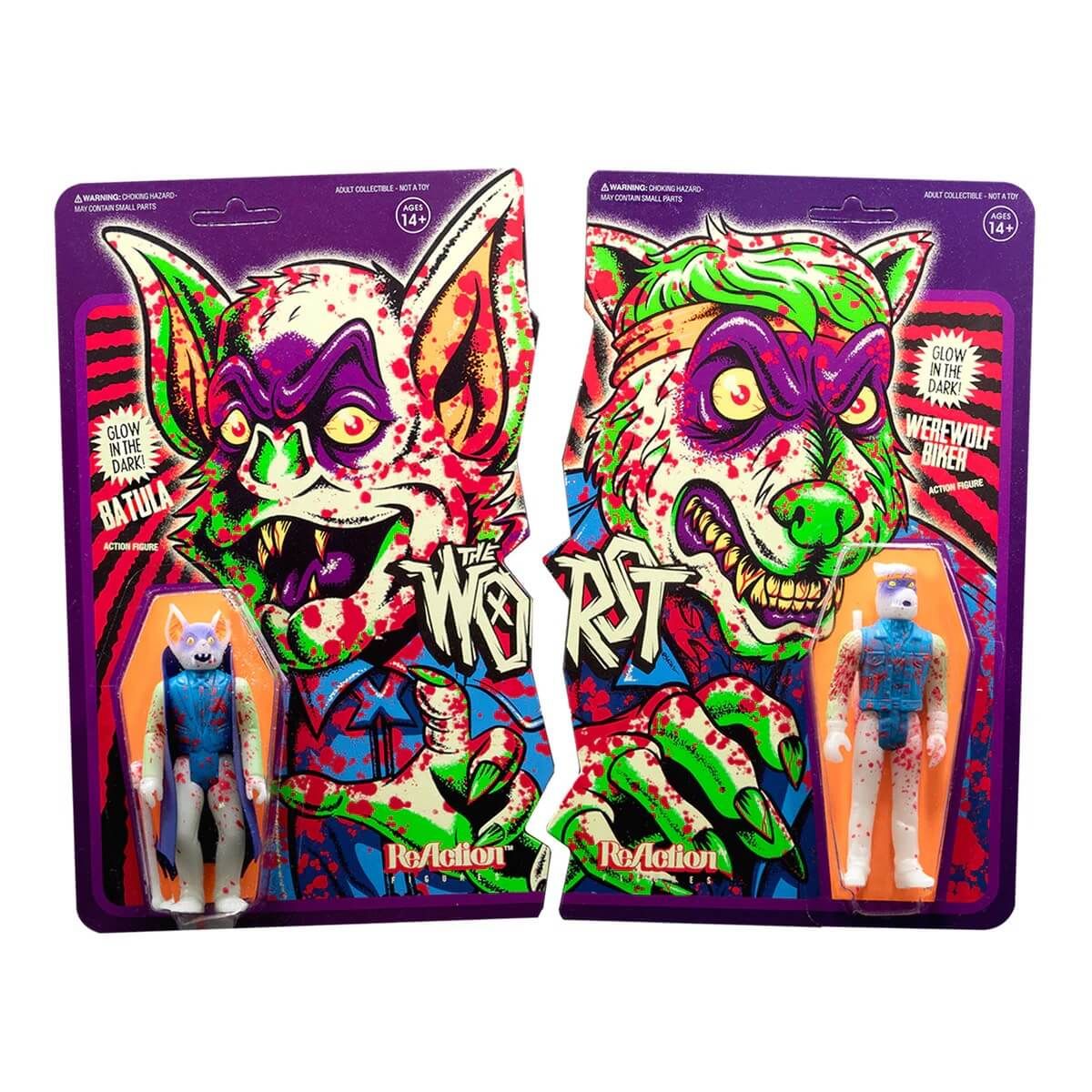 The Worst - Werewolf Biker & Batula 2pk (Friday The 13th Blood Splatter GID)