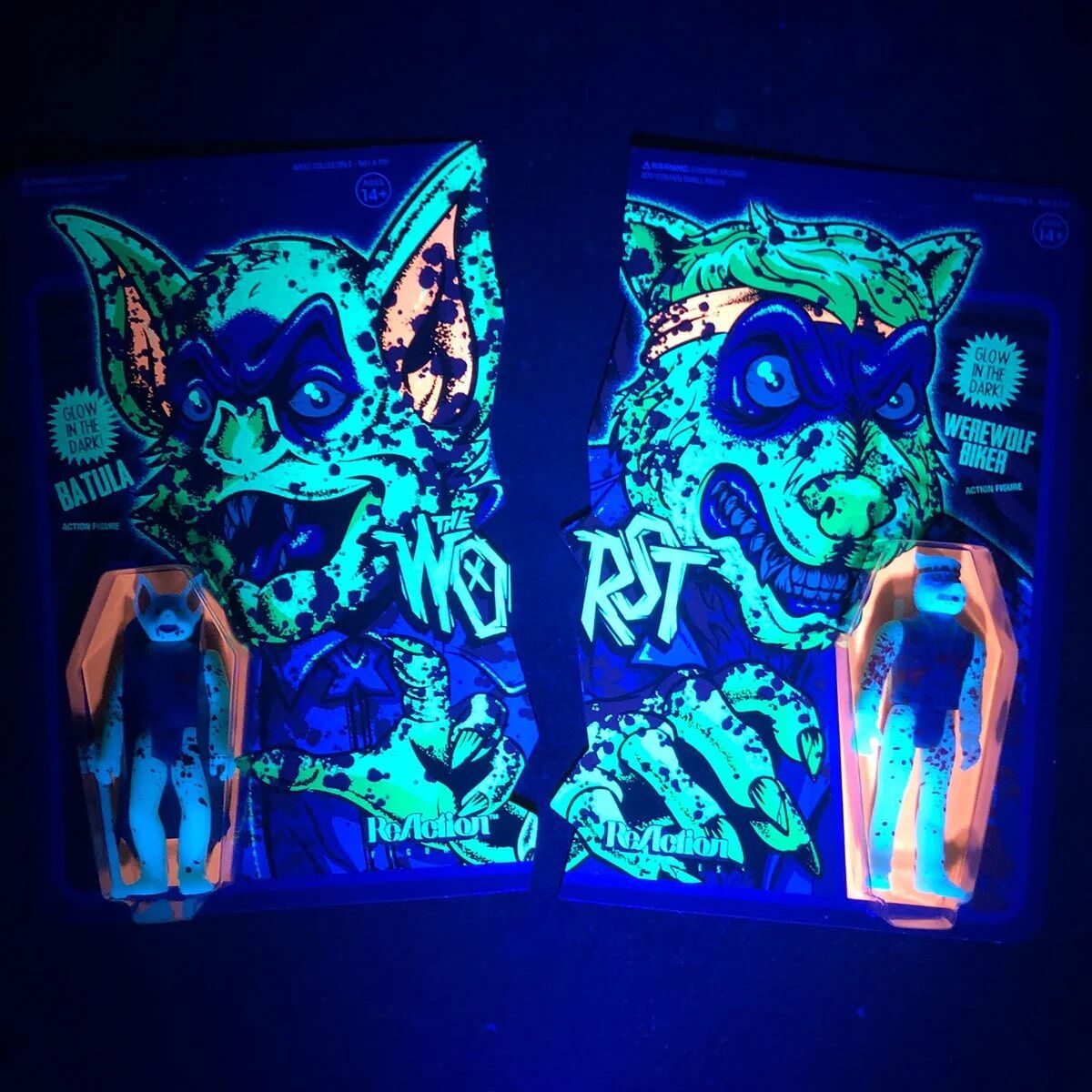 The Worst - Werewolf Biker & Batula 2pk (Friday The 13th Blood Splatter GID)