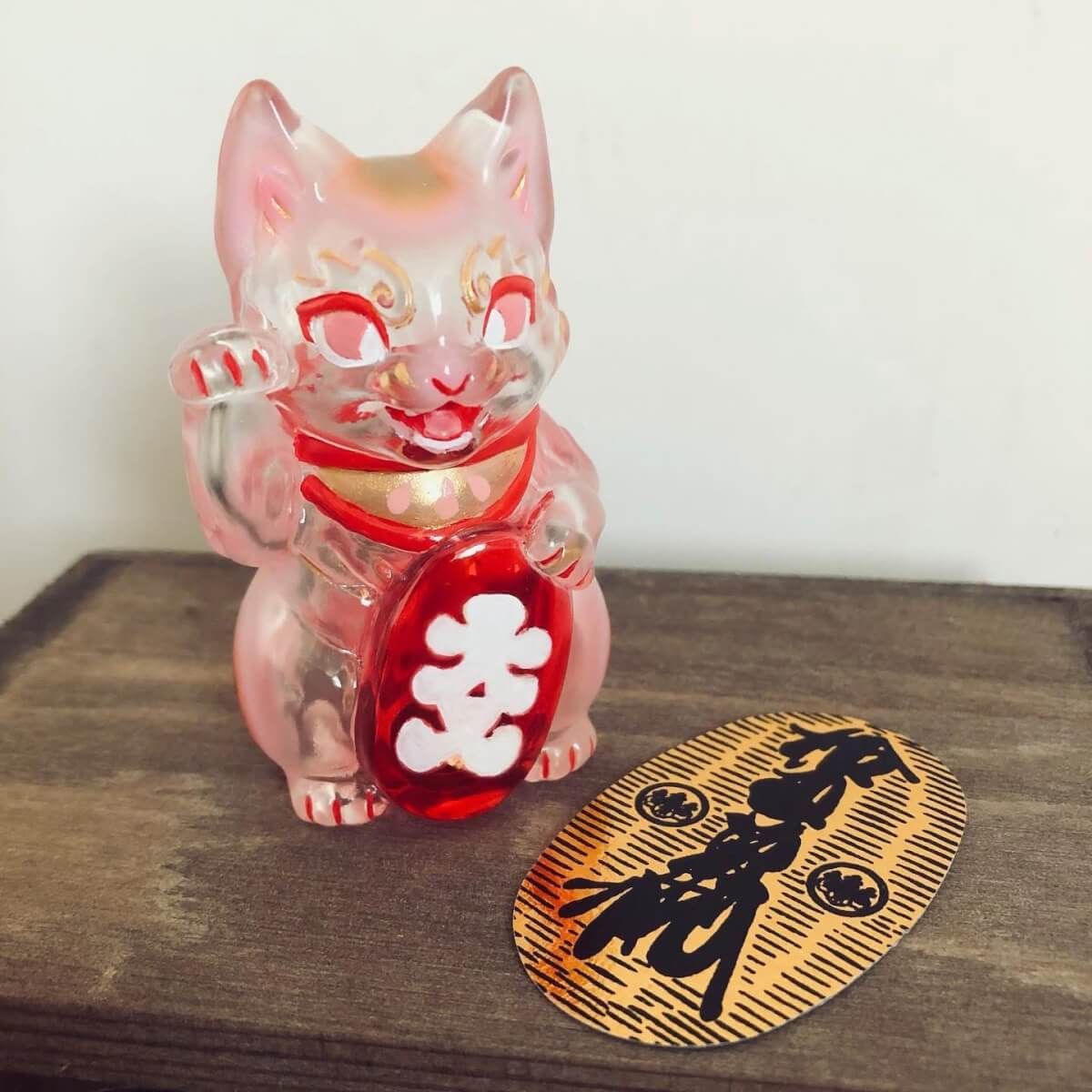 Translucent Pink Bake Lucky Cat