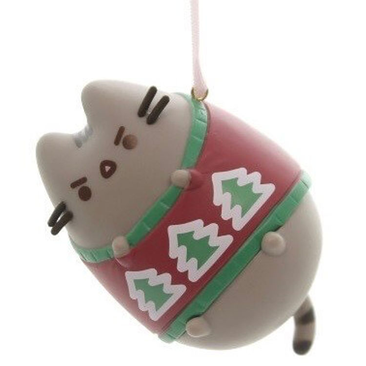 Ugly Christmas Sweater Pusheen Ornament (Vinyl) by Andrew Duff
