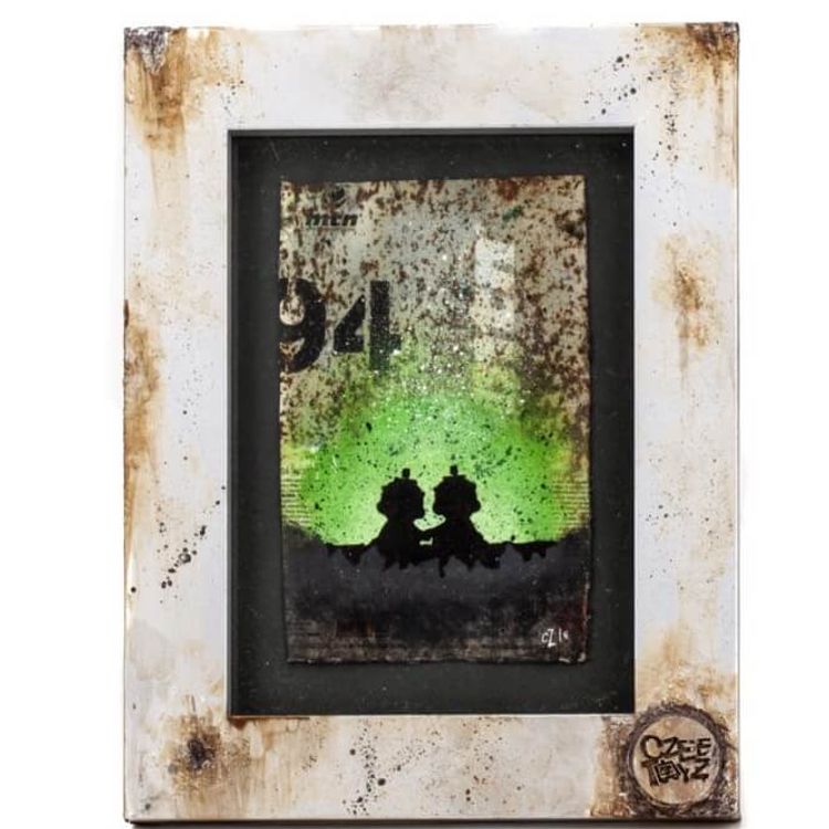 Urban Love Framed Painting - Green Envy by Czee