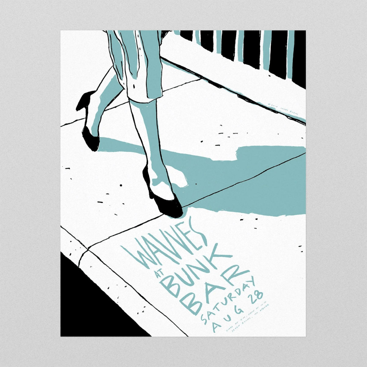 Wavves Poster, Bunk Bar, Portland OR, 2010