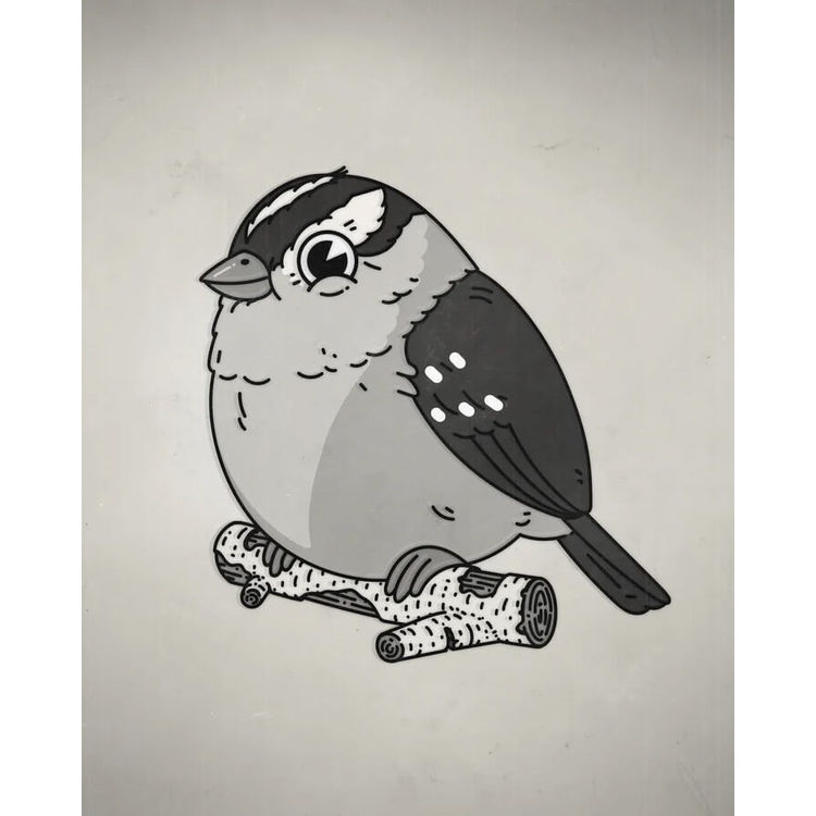 White-Crowned Sparrow (Saturday Black & White Variant) by Mike Mitchell