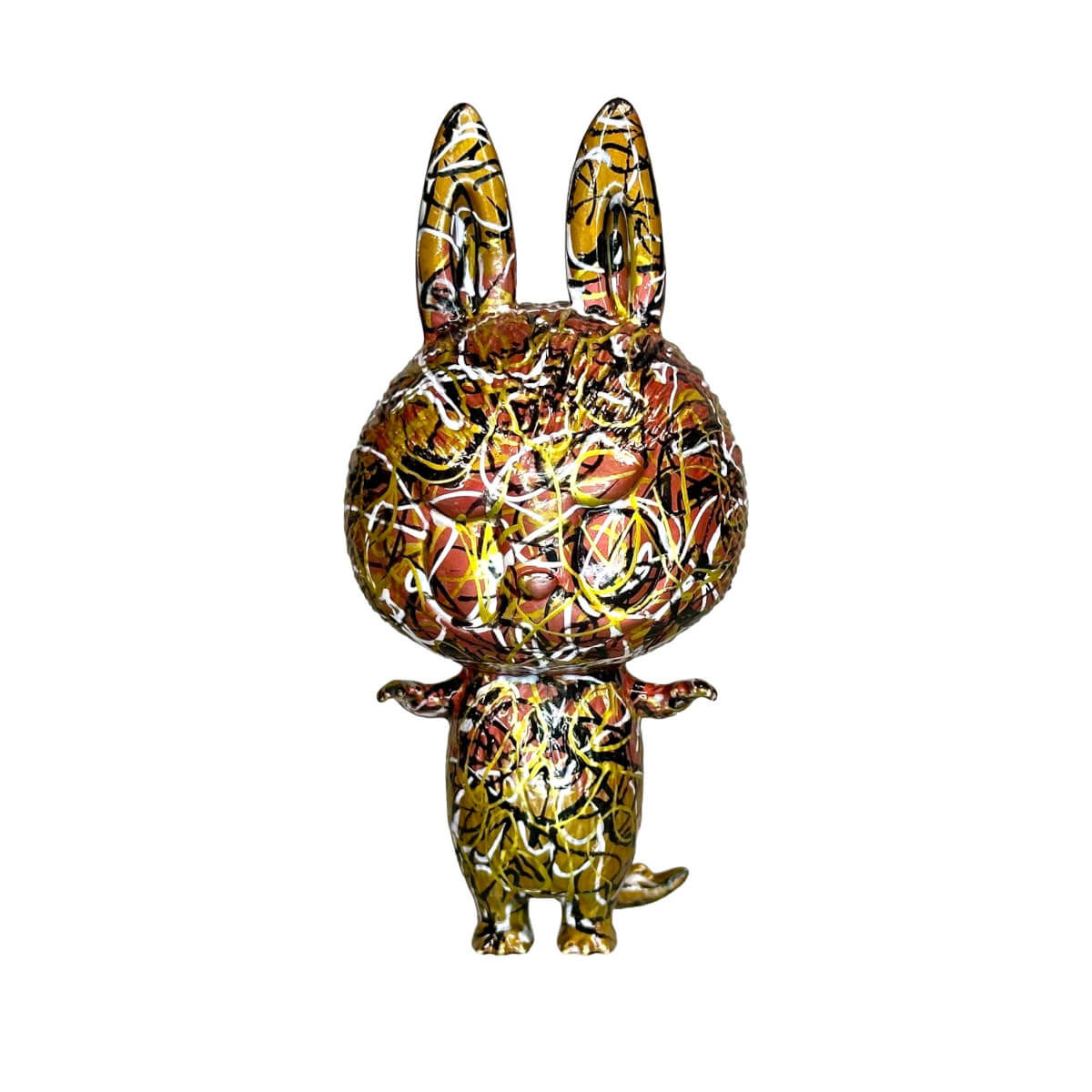 Artsy Squiggle Labubu Bronze/White