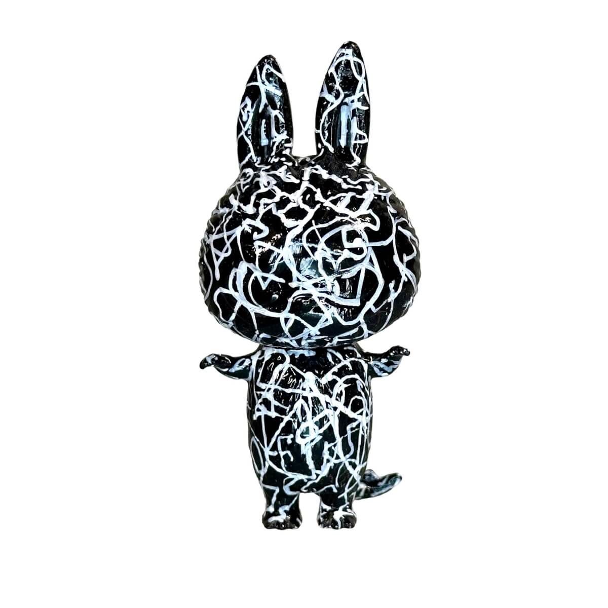 Artsy Squiggle Labubu Black/White