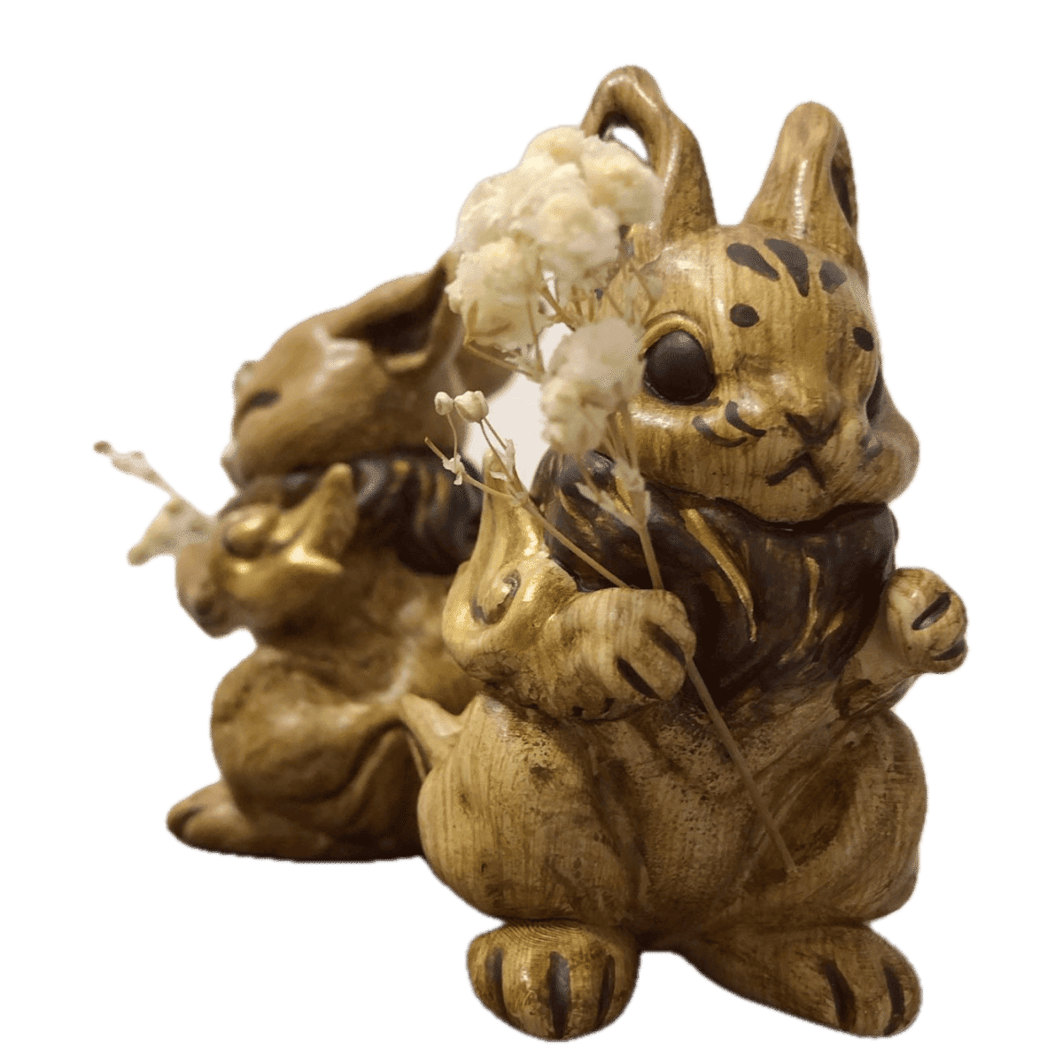 Wood Carving Fairy Rabbits