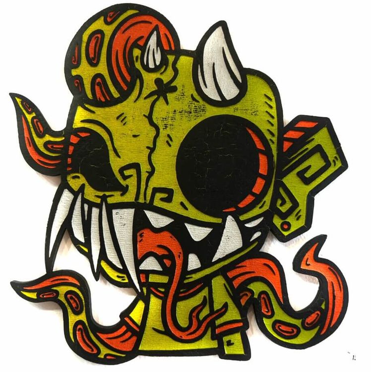 Woodcut – Pulpo by Chris Dokebi